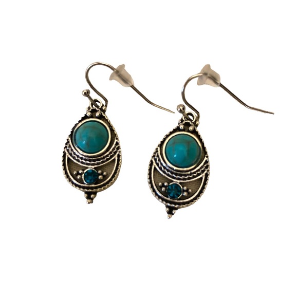 Yaomiao Jewelry - Yaomiao Crystal Dangle Water Drop Earrings Women's Silver/Blue
